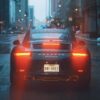 ブレーキランプが点灯したままの車