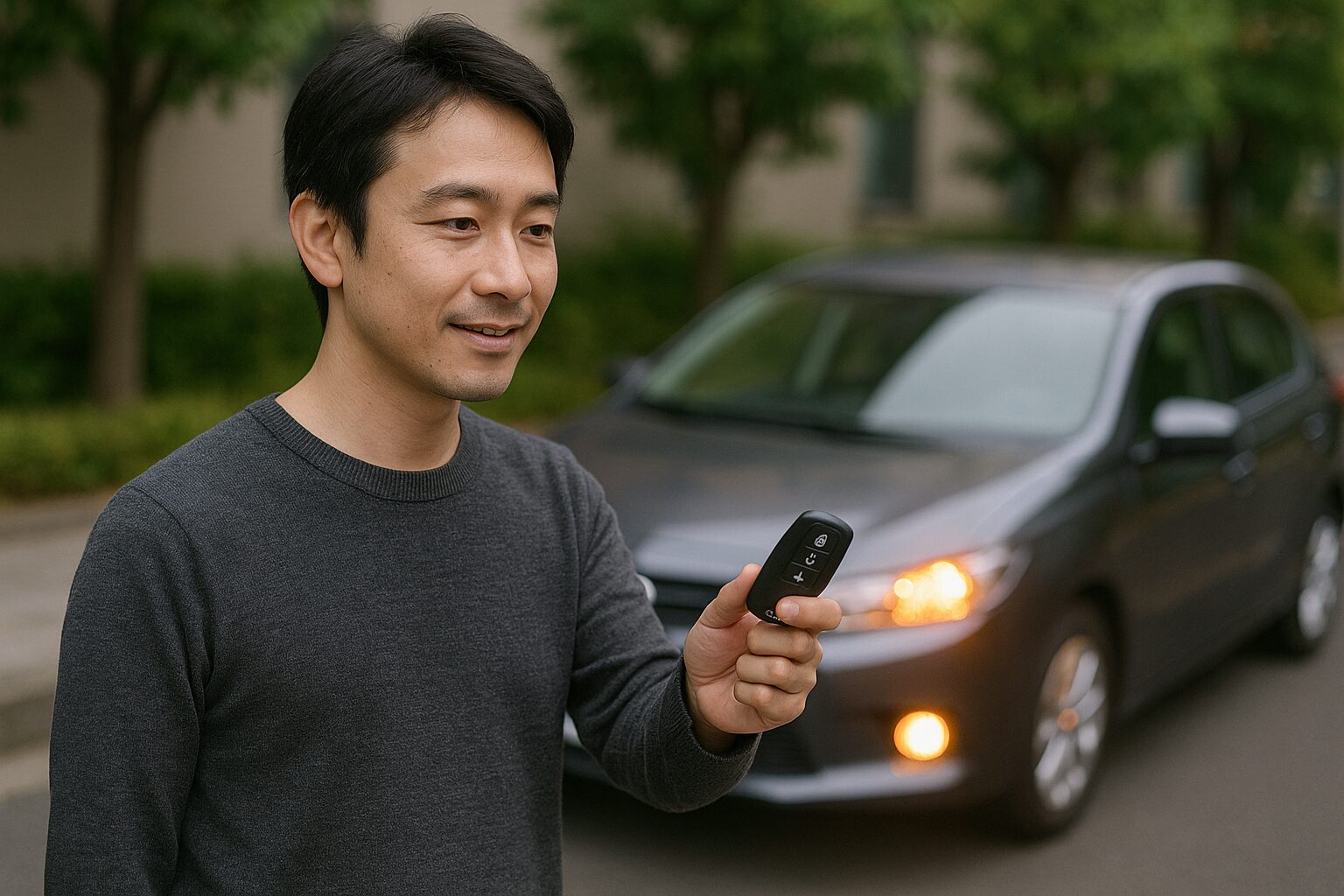 スマートキーで車を解錠する