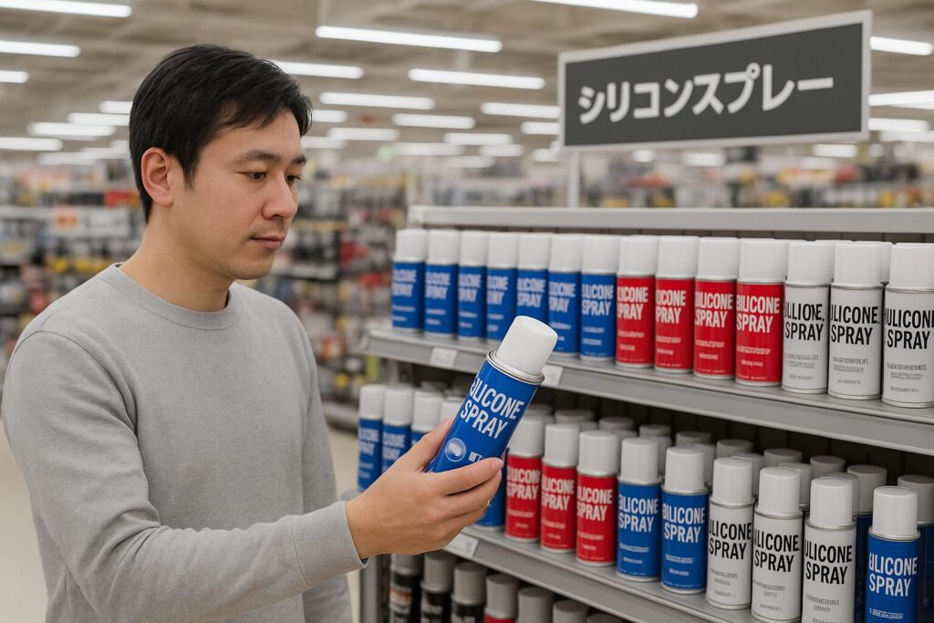 大手カー用品店のシリコンスプレー売場