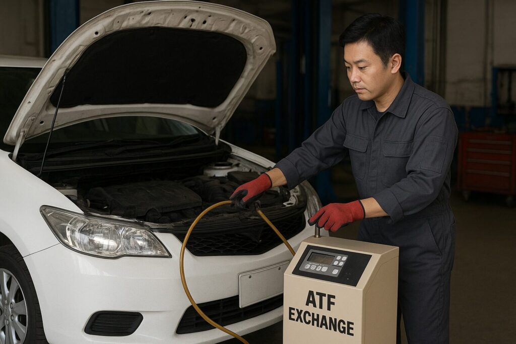 AT車のミッションオイル交換をする