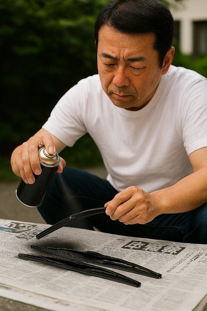 サビたワイパーを取り外してスプレーで塗装する