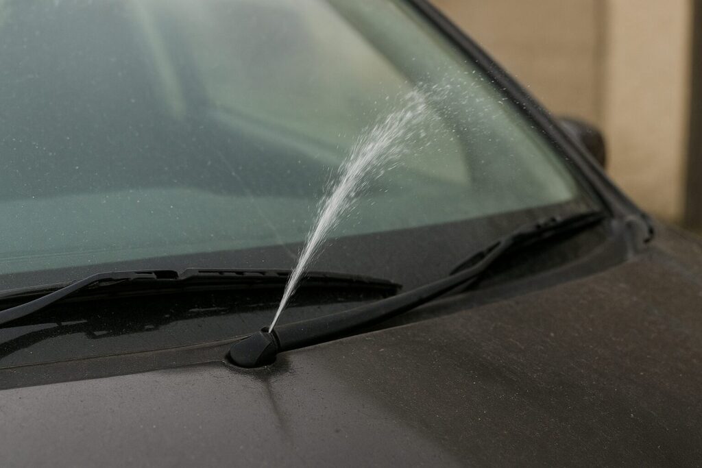 変な方向に飛ぶウインドウォッシャーノズル