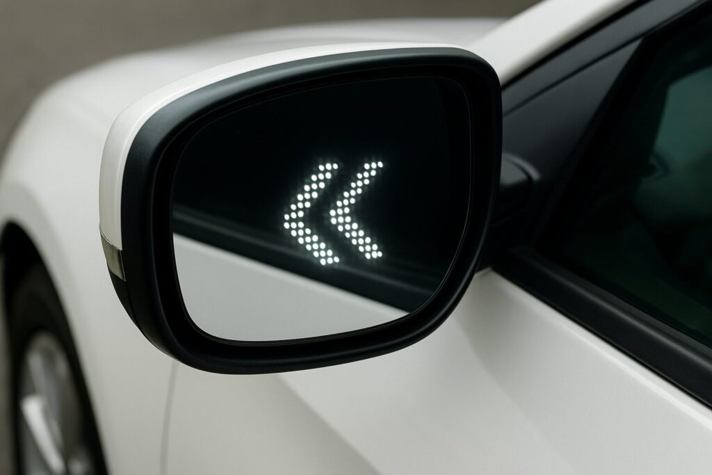 ドアミラーウインカーの鏡部分に矢印が出ている