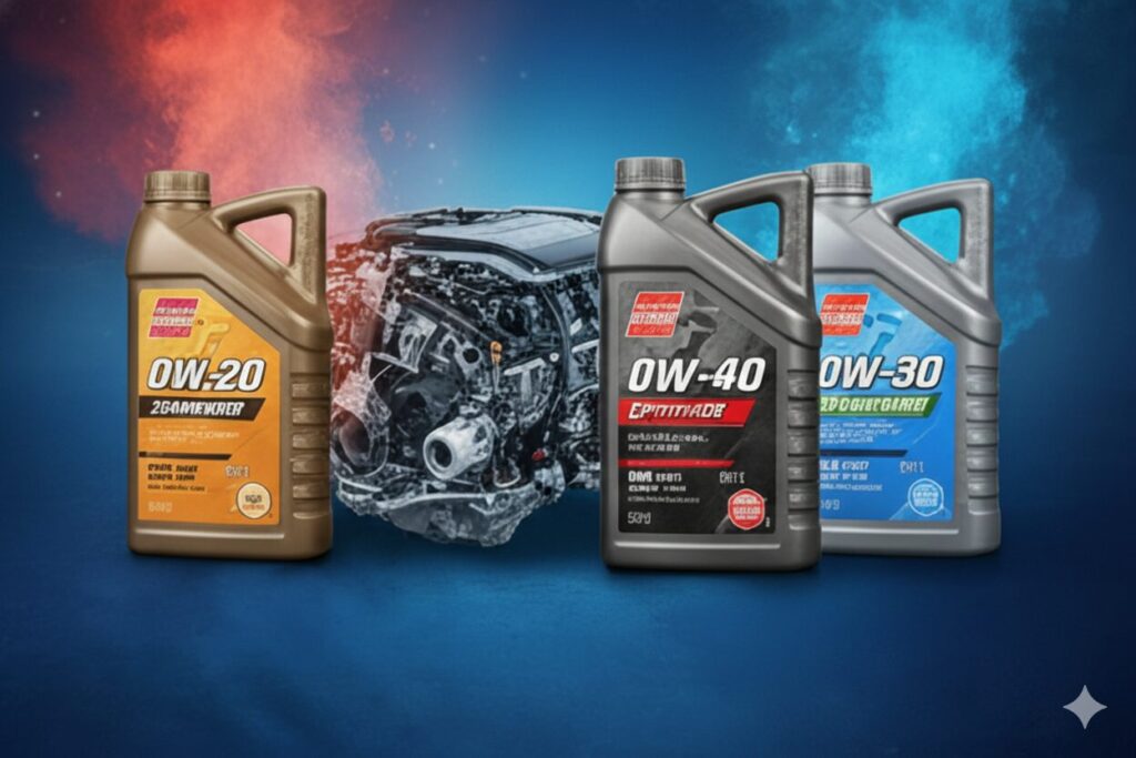 0ｗ-20、0ｗ-40のオイルボトル