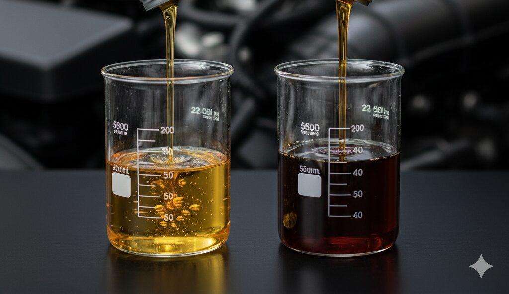 cvtオイルの劣化したものと新品