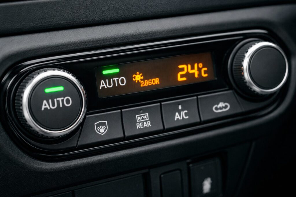 カーエアコンの操作パネル
