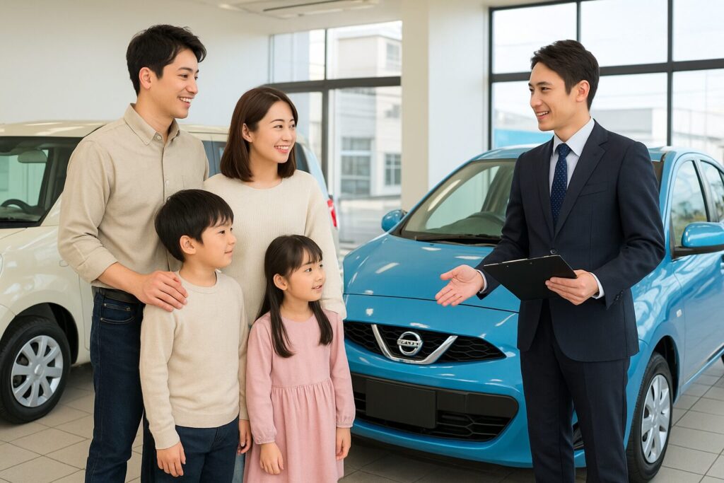 コンパクトカーをディーラーで選ぶ4人家族