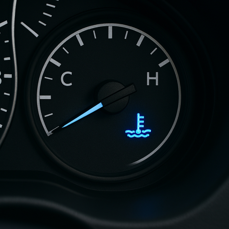 メーター内の水温計がクールを示している